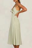 Fashion Casual Solid Hollowed Out Spaghetti Strap Princess Dresses