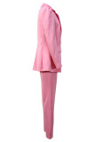 Fashion Casual Solid Split Joint Turndown Collar Long Sleeve Two Pieces
