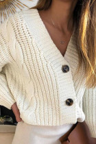 Fashion Casual Solid Split Joint V Neck Tops