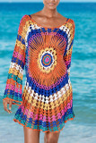 Fashion Vacation Solid Hollowed Out Swimwears Cover Up