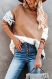 Fashion Street Striped Pullovers Half A Turtleneck Tops