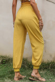 Fashion Casual Solid Without Belt Loose High Waist Harlan Bottoms