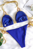 Fashion Sexy Solid Frenulum Swimwears