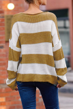 Fashion Street Color Lump Basic O Neck Tops