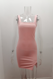 Sexy Solid Backless Pullovers Strap Dress Dresses