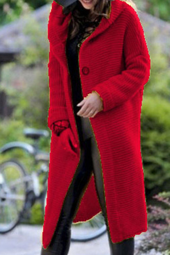 Fashion Casual Adult Solid Cardigan Hooded Collar Outerwear