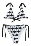 Fashion Sexy Print Frenulum Swimwears