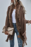 Casual Solid Tassel Split Joint Tops Sweater