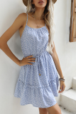 Fashion Elegant Floral Frenulum Stringy Selvedge U Neck A Line Dresses