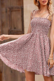 Fashion Bohemian Print Split Joint Spaghetti Strap A Line Dresses