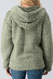 Fashion Street Solid Split Joint Hooded Collar Tops