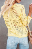 Fashion Street Solid Hollowed Out O Neck Tops