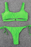 Fashion Sexy Solid Frenulum Swimwears