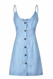 Fashion Street Print Split Joint V Neck A Line Dresses