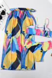 Fashion Sexy Print Split Joint Swimwears