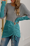 Fashion Casual Solid Split Joint O Neck T-Shirts