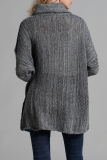 Casual Solid Split Joint Turtleneck Tops Sweater