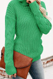Fashion Casual Solid Split Joint Turtleneck Tops