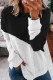 Fashion Casual Adult Patchwork Solid Split Joint Pullovers O Neck Tops