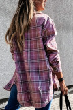 Fashion Sweet Adult Plaid Patchwork Split Joint Cardigan Turndown Collar Tops