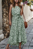 Fashion Street Dot O Neck Printed Dress Dresses