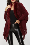Casual Solid Tassel Split Joint Tops Sweater