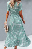 Fashion Street Polka Dot Split Joint V Neck Irregular Dresses
