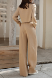 Casual Solid Basic O Neck Long Sleeve Two Pieces