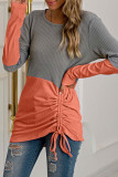 Fashion Casual Solid Split Joint O Neck T-Shirts