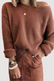 Casual Solid Basic Oblique Collar Tops