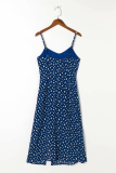 Elegant Print Slit V Neck A Line Dresses