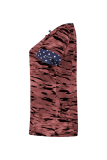 Casual Street Camouflage Print Hollowed Out Split Joint V Neck T-Shirts