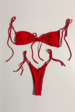 Fashion Simplicity Solid Frenulum Swimwears