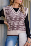 Casual Patchwork Basic V Neck Tops