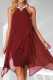 Fashion Street Solid Split Joint O Neck Pencil Skirt Dresses