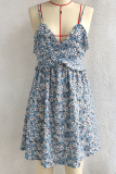Casual Elegant Floral Split Joint Stringy Selvedge V Neck A Line Dresses