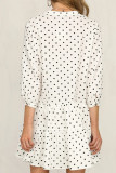 Fashion Street Dot Split Joint Mandarin Collar Printed Dresses