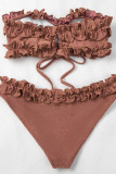 Fashion Sexy Solid Split Joint Swimwears
