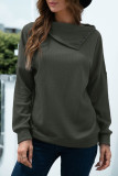 Fashion Casual Solid Split Joint Turndown Collar T-Shirts
