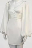 Fashion Street Solid Split Joint Off the Shoulder Wrapped Skirt Dresses