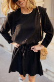 Fashion Casual Solid Split Joint O Neck A Line Dresses