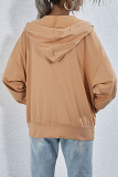 Fashion Casual Solid Hooded Collar Tops