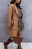 Fashion Street Solid Frenulum Turn-back Collar Outerwear