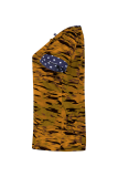 Casual Street Camouflage Print Hollowed Out Split Joint V Neck T-Shirts