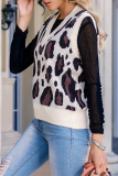 Casual Print Basic V Neck Tops
