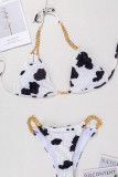 Fashion Simplicity Print Split Joint Frenulum Swimwears