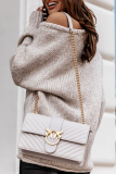 Casual Solid Split Joint O Neck Tops Sweater