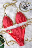 Fashion Sexy Solid Frenulum Swimwears