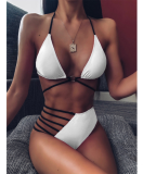 Sexy Print Solid Bandage Split Joint Swimwears