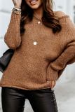 Casual Solid Split Joint O Neck Tops Sweater